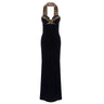 Leopard-print Ribbon-spliced Velvet Tube Dress
